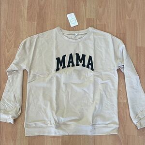 Beige 'MAMA' thin Sweatshirt BRAND NEW XL